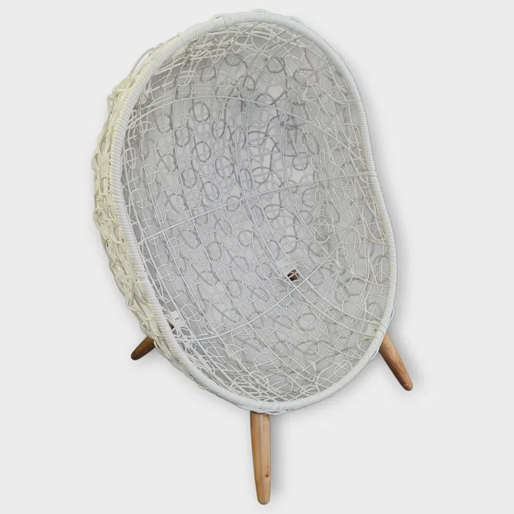 Puppy Pets Small Dogs Rattan Basket Wicker Egg Lounge Chair White Waterproof